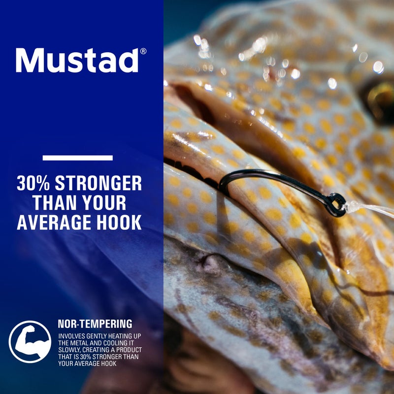 Mustad Demon Perfect Inline Circle Hook 39950NP, 3X Strong Fishing Hooks, Wide Gap Circle Hook Packs for Saltwater & Freshwater Fishing, Original Design Big Hooks, Black Nickel - Size 3/0-25 Packs - Image 2